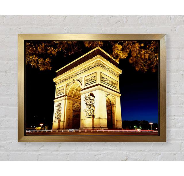 Paris Arc De Triomphe Night Glow - Einzelner Bilderrahmen Kunstdrucke Bright Star Größe: 59,7 cm H x 84,1 cm B x 3,4 cm T on Productcaster.