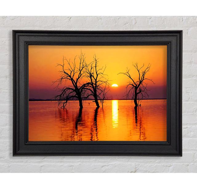 Trees In The Ocean Framed Print Highland Dunes Size: 100cm H x 141.4cm W on Productcaster.