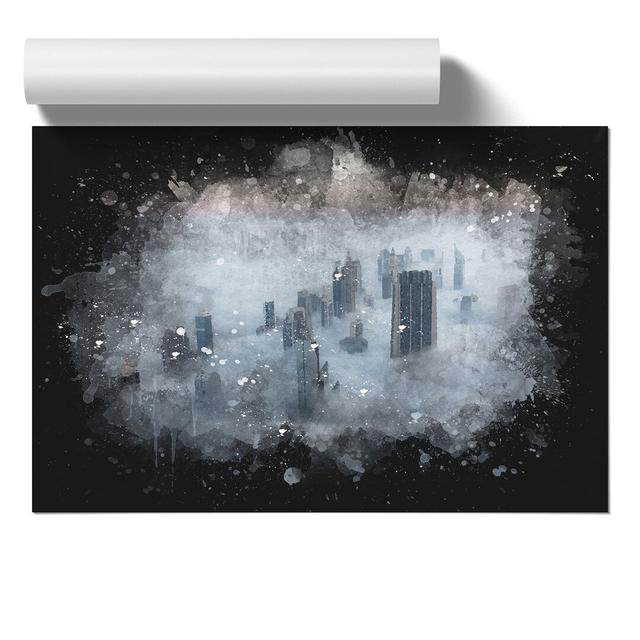 Dubai Skyline Vol.2 Paint Splash - No Frame Print East Urban Home Size: 30cm H x 42cm W x 0.1cm D on Productcaster.