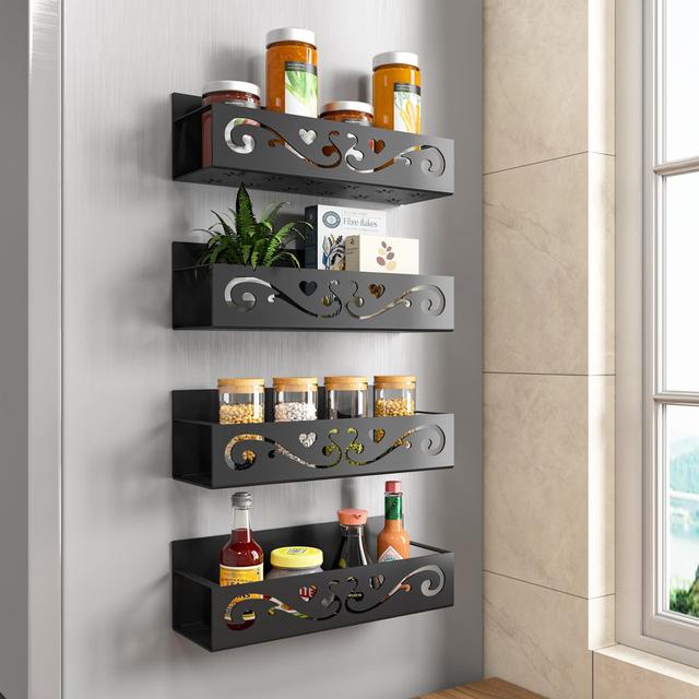 4 Pack Magnetic Spice Racks,Refrigerator Magnetic Spice Holder Belfry Kitchen on Productcaster.