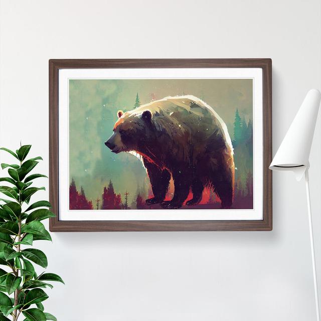 Bear - Picture Frame Graphic Art Alpen Home Frame Colour: Walnut on Productcaster.