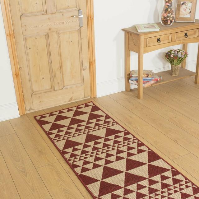 Aryana Geometric Hand Woven Hand Hooked Red Area Rug Alpen Home Rug Size: Runner 80 x 360cm on Productcaster.