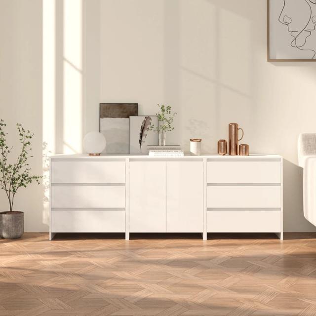 Gibelly 70Cm Wide 6 Drawer (Set of 3) Ebern Designs Colour: White on Productcaster.