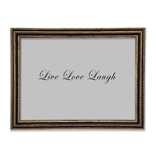 Love Quote Live Love Laugh 2 Grey Framed Print Happy Larry Colour: Grey, Size: 42cm H x 59.7cm W x 3cm D on Productcaster.