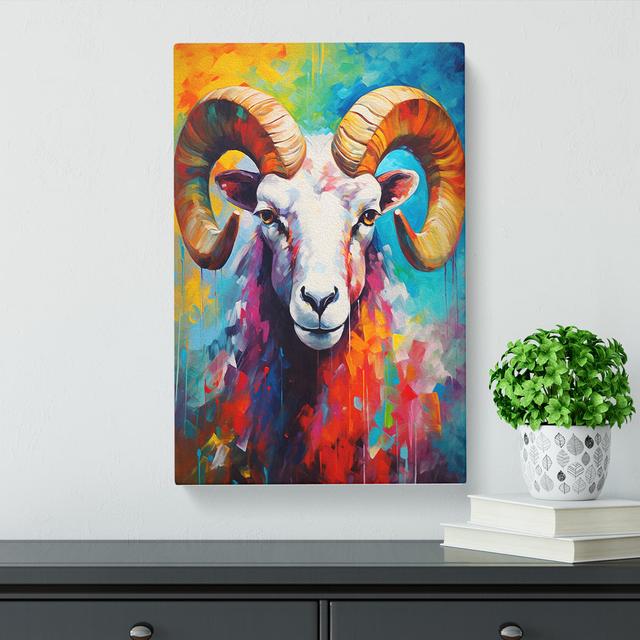 Ram Sheep Abstract - Print Natur Pur Size: 50cm H x 35cm W x 3cm D on Productcaster.