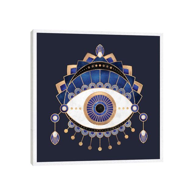 Blue Eye - Single Picture Frame Print on Canvas Rosalind Wheeler Frame Option: White Framed, Size: 45.72cm H x 45.72cm W x 3.81cm D on Productcaster.