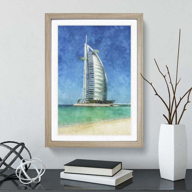 The Burj Al Arab in Dubai Vol.2 - Picture Frame Painting East Urban Home Size: 36cm H x 27cm W x 2cm D, Frame Option: Oak Framed on Productcaster.