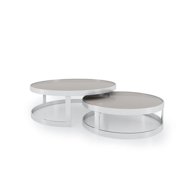 Harty Sled Coffee Table Canora Grey Colour: Stainless Steel Grey Top/Stainless Steel Base on Productcaster.