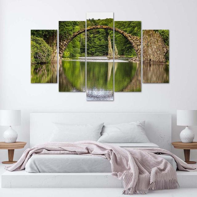 Canvas Print Arched Bridge Over Lake Union Rustic Size: 100cm H x 200cm W on Productcaster.