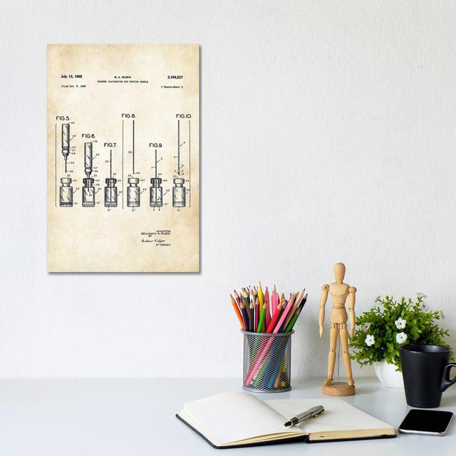 Doctor Vaccine Needle by Patent77 - Wrapped Canvas Gallery-Wrapped Canvas Giclée Borough Wharf Size: 30.48cm H x 20.32cm W x 1.91 cm D on Productcaster.