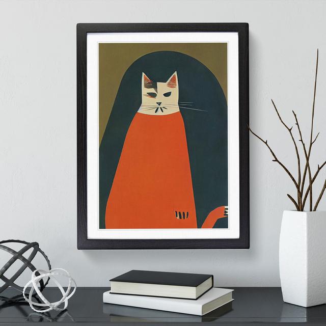 Boho Cat - Single Picture Frame Print Metro Lane Size: 64cm H x 46cm W x 2cm D, Frame Colour: Black on Productcaster.