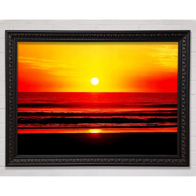 Red Ocean Waves Framed Print House of Hampton Size: 42cm H x 59.7cm W x 3cm D, Format: Black Framed Wood on Productcaster.