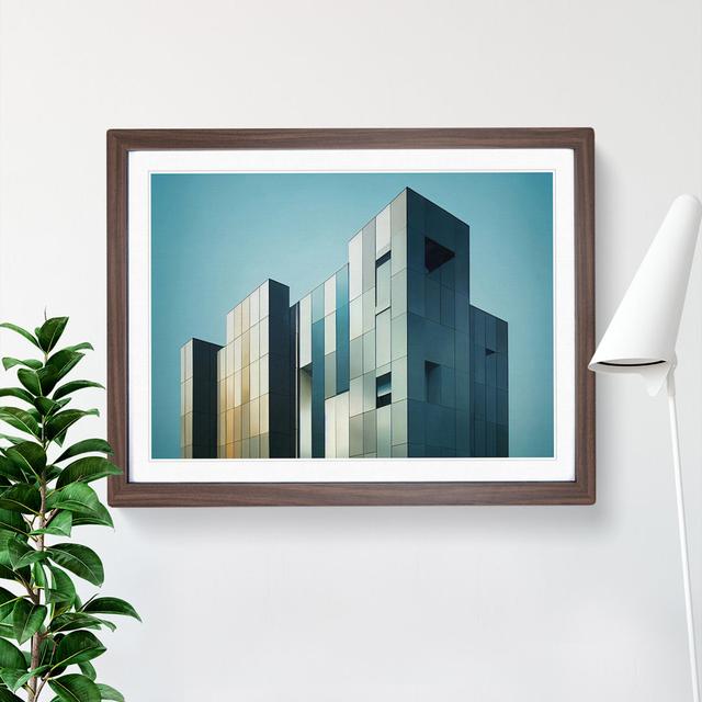 Modern Building Architecture Vol.3 - Picture Frame Graphic Art 17 Stories Size: 25cm H x 34cm W, Frame Colour: Walnut on Productcaster.