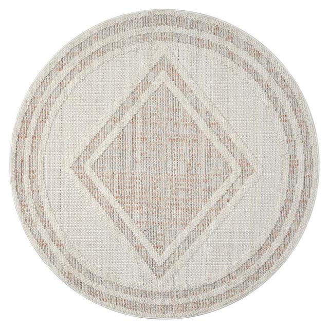 Hoskins Geometric Area Rug Natur Pur Rug Size: Round 160cm on Productcaster.