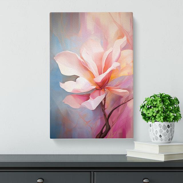 Magnolia Flower Abstract No.2 - Wrapped Canvas Print Marlow Home Co. Size: 50cm H x 35cm W x 3cm D on Productcaster.