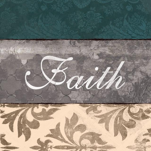 Faith Teal 2 - Wrapped Canvas Print ClassicLiving Size: 30cm H x 30cm W x 3.8cm D on Productcaster.