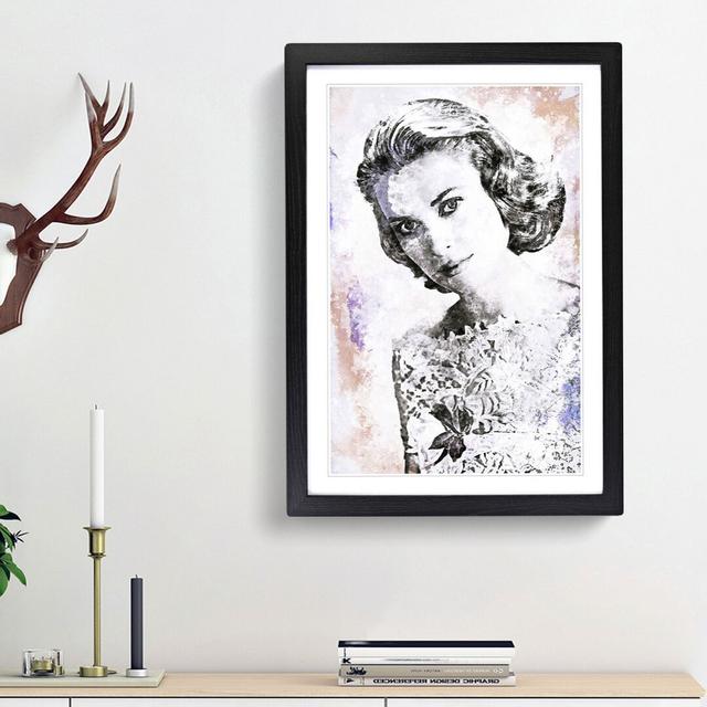 Miss Grace Kelly - Picture Frame Painting Print East Urban Home Size: 48cm H x 36cm W x 2cm D, Frame Option: Black Framed on Productcaster.