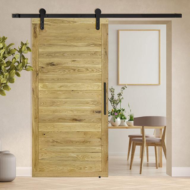 Pinache Solid Oak Barn Door Union Rustic Colour: Natural Oil on Productcaster.