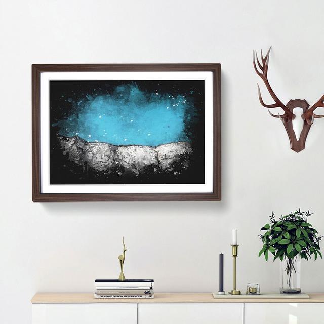 Looking Up At The White Cliffs Of Dover Paint Splash - Picture Frame Graphic Art East Urban Home Size: 33cm H x 45cm W x 2cm D, Frame Option: Walnut F on Productcaster.