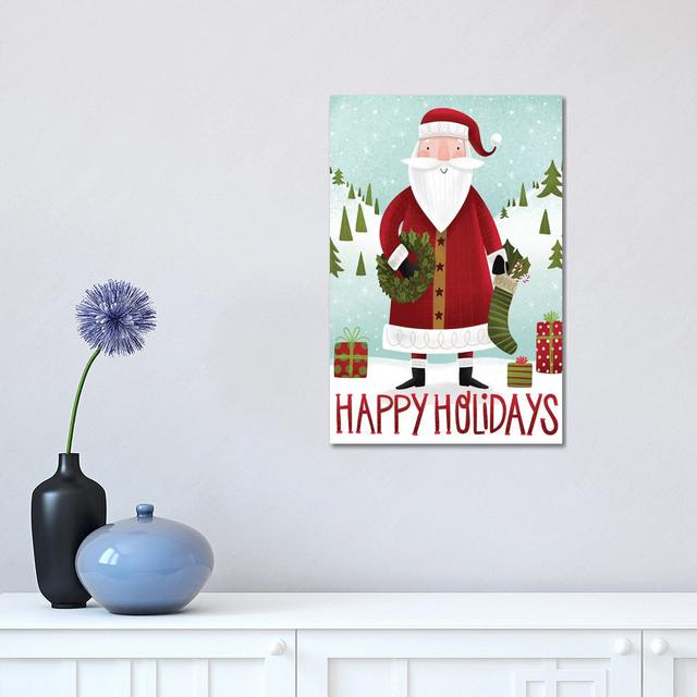 Folk Santa by Arrolynn Weiderhold - Wrapped Canvas Print The Seasonal Aisle Size: 45.72cm H x 30.48cm W x 1.91cm D on Productcaster.