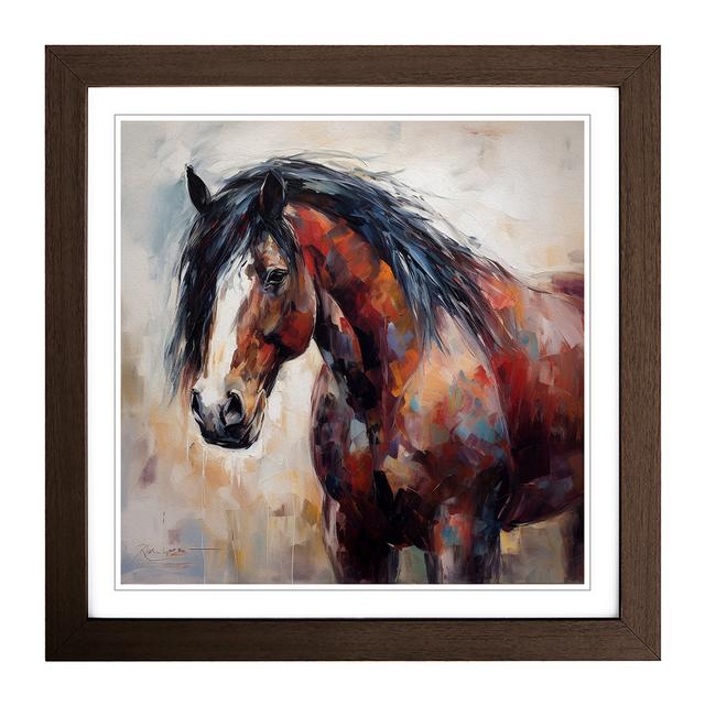 Shire Horse Abstract Expressionism No.1 - Single Picture Frame Art Prints on Wood Marlow Home Co. Frame Colour: Walnut on Productcaster.