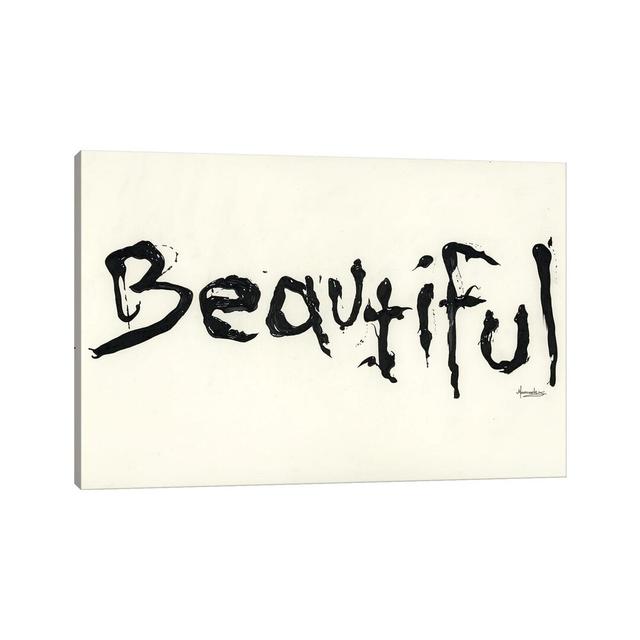 Beautiful by Manasseh Johnson - Textual Art on Canvas Happy Larry Format: Wrapped Canvas, Size: 45.72cm H x 66.04cm W x 1.9cm D on Productcaster.