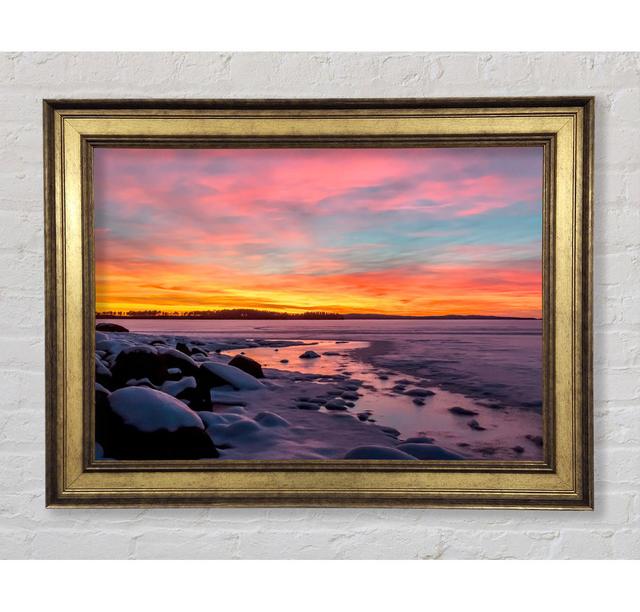 Low Tide Pebble Beach - Single Picture Frame Art Prints Bright Star Size: 59.7cm H x 84.1cm W x 8cm D on Productcaster.