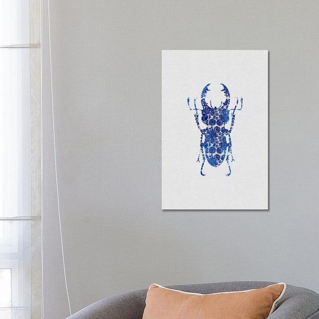 Blue Beetle III by Orara Studio - Wrapped Canvas Gallery-Wrapped Canvas Giclée Brambly Cottage Size: 66.04cm H x 45.72cm W x 1.91cm D on Productcaster.