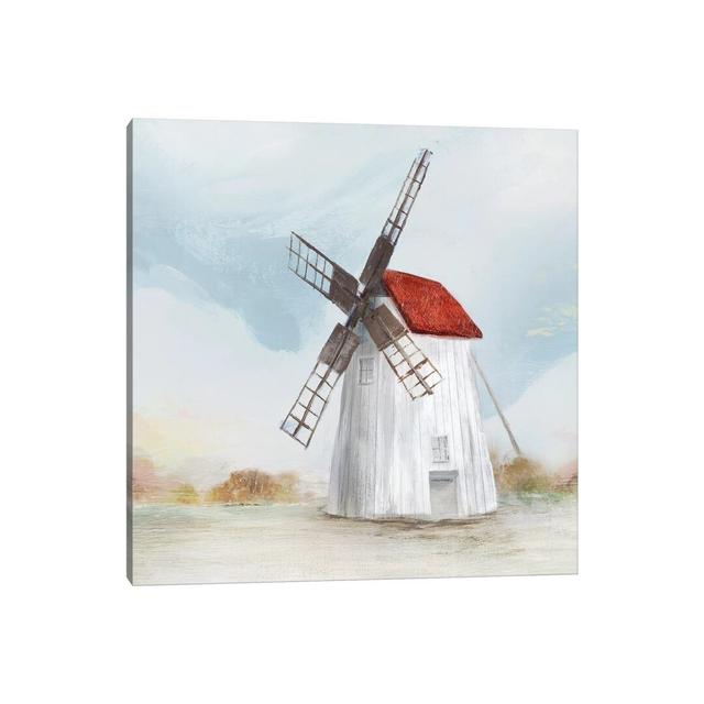 Windmill II by Isabelle Z - Graphic Art Print on Canvas Ebern Designs Format: Wrapped Canvas, Size: 93.98cm H x 93.98cm W x 3.81cm D on Productcaster.