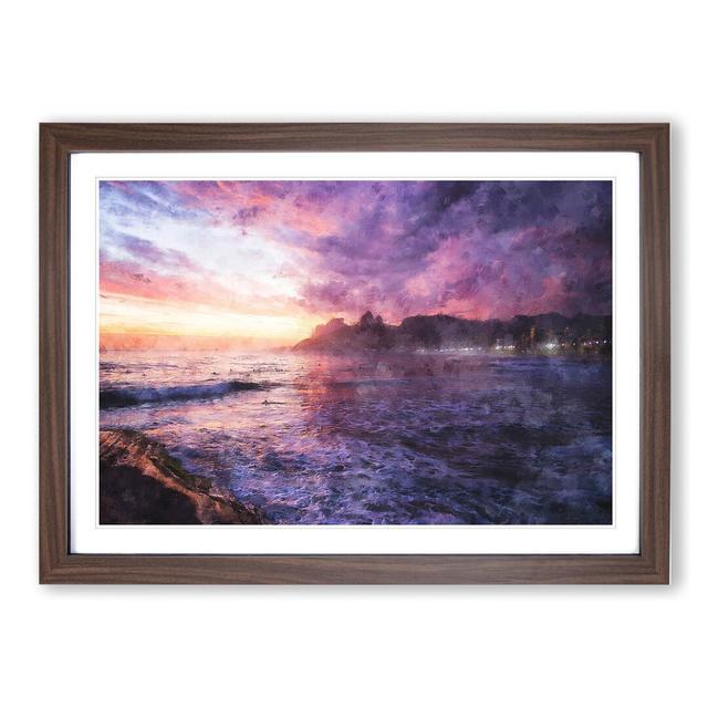 Stone Arpoador in Brazil - Picture Frame Painting East Urban Home Frame Option: Walnut Framed, Size: 36cm H x 48cm W x 2cm D on Productcaster.