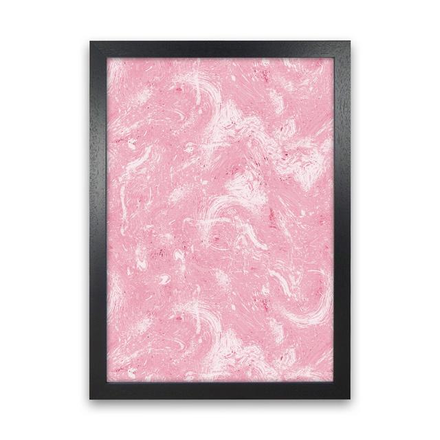 Abstract Dripping Painting Pink - Print 17 Stories Frame Option: Black Framed, Size: 88cm H x 64cm W x 3cm D on Productcaster.