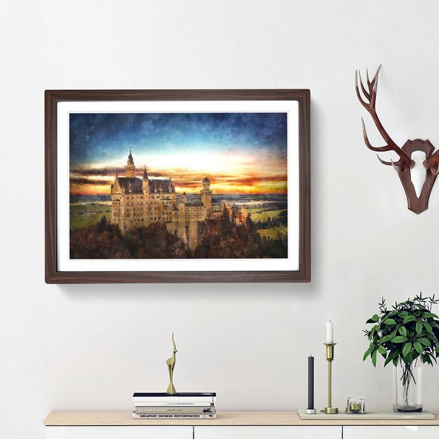 Neuschwanstein Castle - Picture Frame Graphic Art Print East Urban Home Frame Option: Walnut Framed, Size: 33cm H x 45cm W x 2cm D on Productcaster.