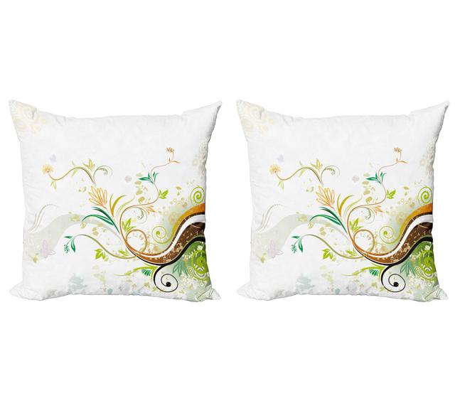 Pillow Cushion Cover Pack of 2, Flowers Ivy Leaves Ivy (Set of 2) East Urban Home on Productcaster.