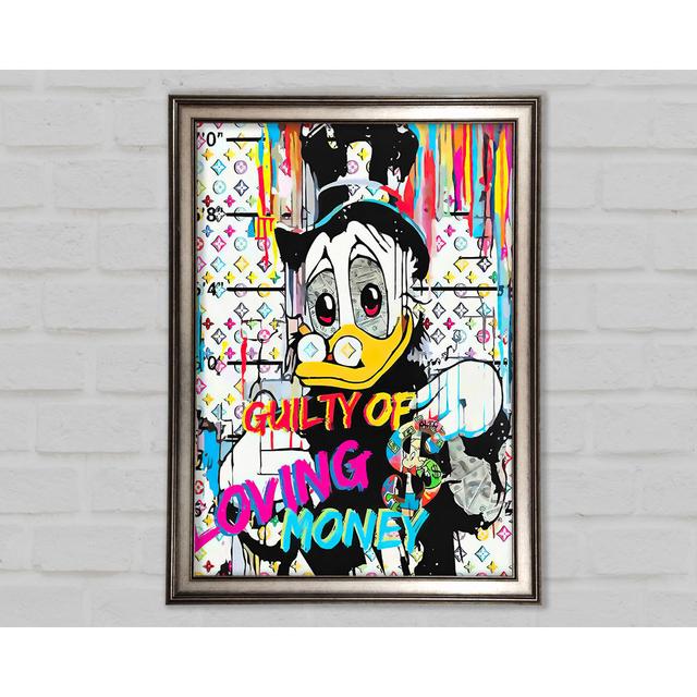 Mr Money Bags Duck - Print Bright Star Format: White Framed, Size: 84.1cm H x 59.1cm W x 1.5cm D on Productcaster.