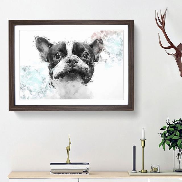 French Bulldog Dog in Abstract - Picture Frame Painting Print on MDF East Urban Home Size: 27cm H x 36cm W, Frame Option: Walnut Framed on Productcaster.