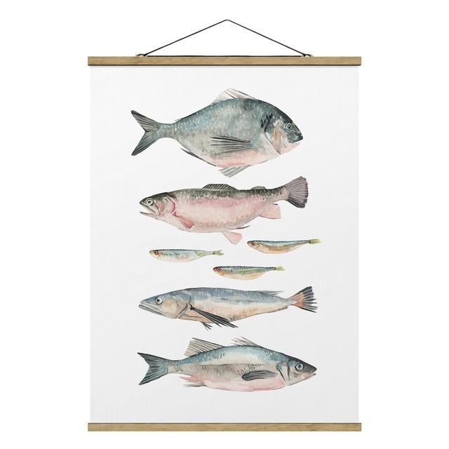 Seven Fishes II - Graphic Art Print Highland Dunes Size: 133.5cm H x 100cm W x 0.3cm D on Productcaster.