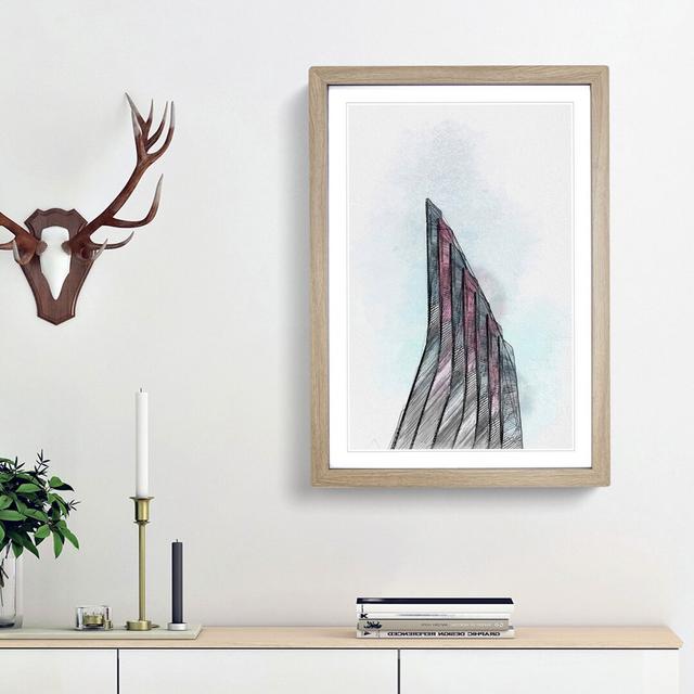 Sketching the Architecture Vol.46 - Picture Frame Drawing Print East Urban Home Size: 48cm H x 36cm W x 2cm D, Frame Option: Oak Framed on Productcaster.