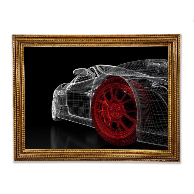 Wireframe Ferrari 1 - Print Ebern Designs Size: 84.1cm H x 118.9cm W on Productcaster.