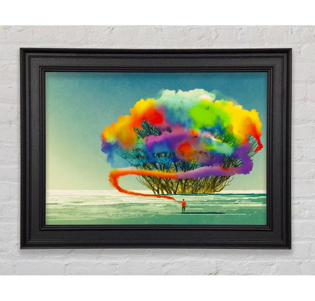 Trees Rainbow Cloud Framed Print Rosalind Wheeler Size: 59.7cm H x 84.1cm W x 8cm D on Productcaster.