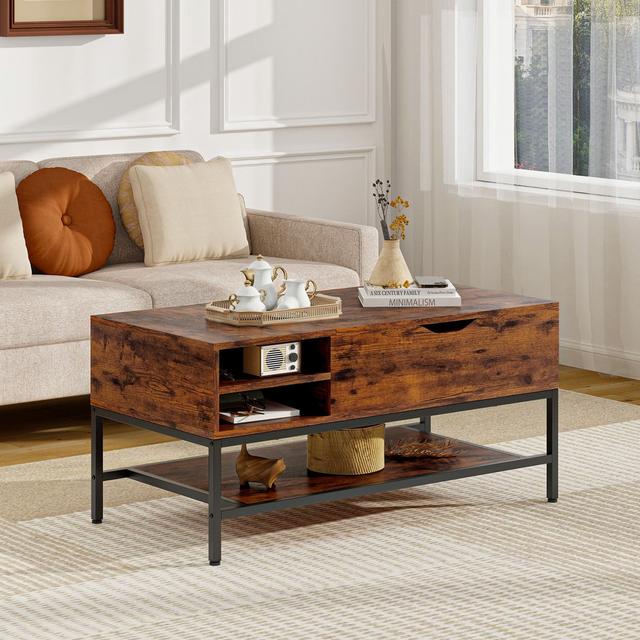 Alaijha Lift Top Coffee Table with Storage Borough Wharf Colour: Brown on Productcaster.