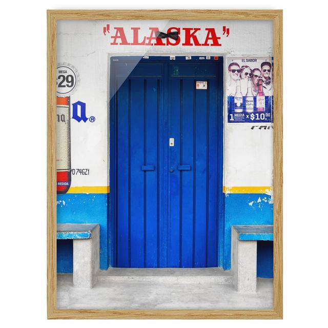 Alaska Blue Bar - Picture Frame Graphic Art Ebern Designs Size: 55cm H x 40cm W x 2cm D, Frame Option: Brown Framed on Productcaster.