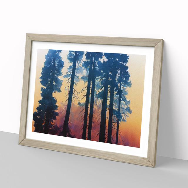 Breathtaking Pine Tree Forest - Picture Frame Painting Alpen Home Size: 34cm H x 46cm W x 2cm D, Framed Colour: Oak Framed on Productcaster.