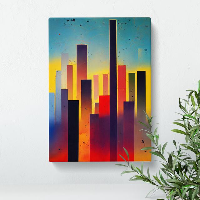 Paint Splash City Skyline No.5 Abstract - Wrapped Canvas Graphic Art 17 Stories Size: 50cm H x 35cm W x 3cm D on Productcaster.