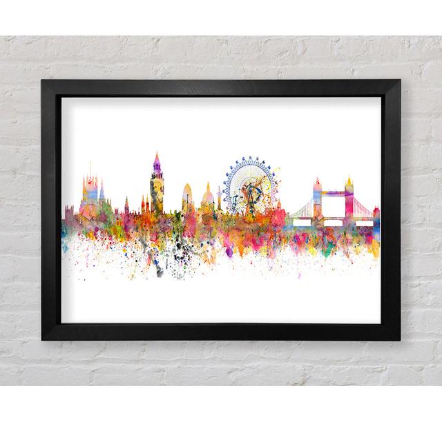 London Skyline Splatter - Single Picture Frame Art Prints Rosalind Wheeler Size: 42cm H x 59.7cm W x 3.4cm D on Productcaster.