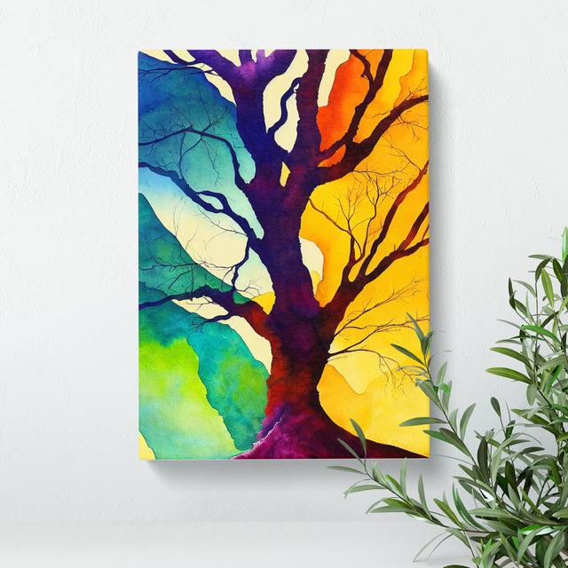 A Colourful Abstract Tree No.3 Marlow Home Co. Size: 50cm H x 35cm W x 3cm D on Productcaster.