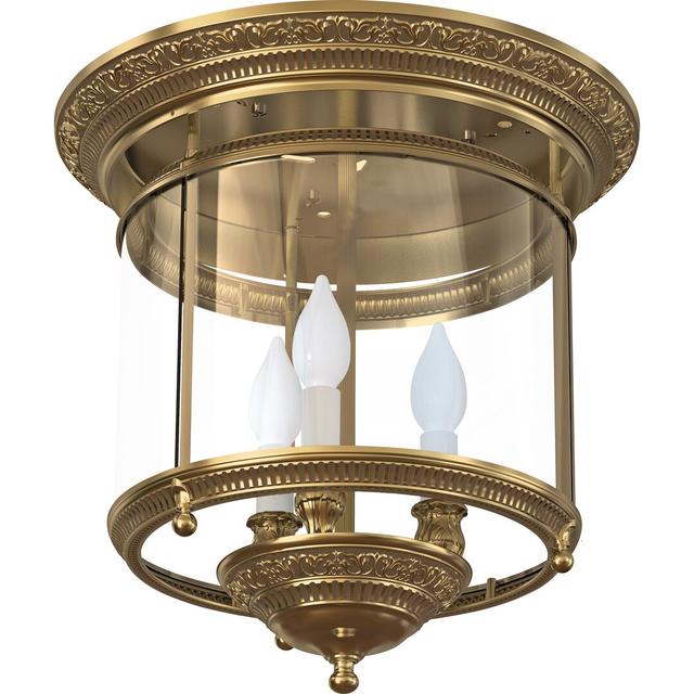 Flippen 3-Light 40cm LED Flush Mount Mercer41 Fixture Finish: Antique Brass on Productcaster.