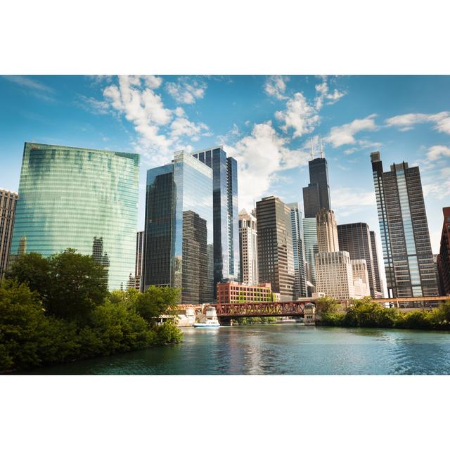 Skyline Of Chicago by Unkown - Wrapped Canvas Print Latitude Run Size: 30cm H x 46cm W on Productcaster.