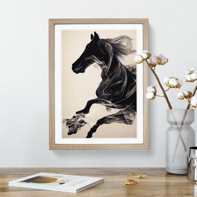 Magnificent Horse Art No.3 Abstract - Picture Frame Graphic Art Marlow Home Co. Frame Colour: Oak, Size: 34cm H x 25cm W x 2cm D on Productcaster.