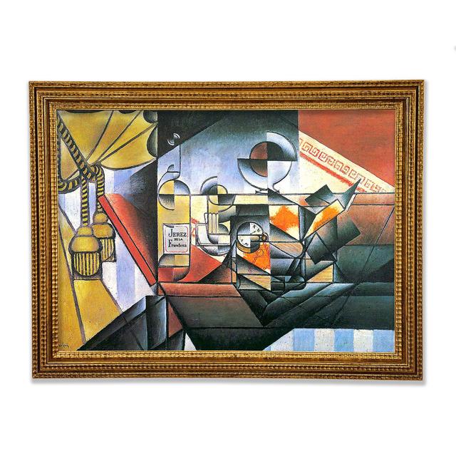 Juan Gris Clock And Bottle Jerez De La Frontera Framed Print Ivy Bronx Size: 42.1cm H x 59.7cm W x 3cm D, Format: Gold Framed Paper on Productcaster.