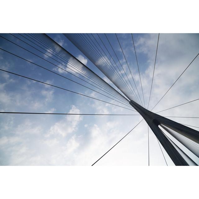 Cables and Supports of Bridge - Wrapped Canvas Photograph 17 Stories Size: 81cm H x 122cm W x 3.8cm D on Productcaster.